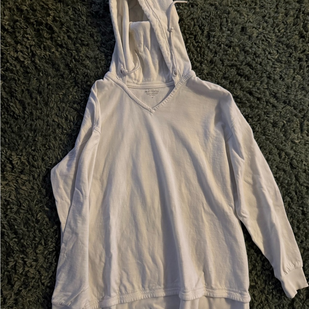 Athleta White Hoodie Sweatshirt
